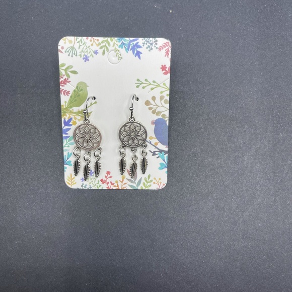 Women's Retro Antique Silver Drop earrings - Picture 2 of 2